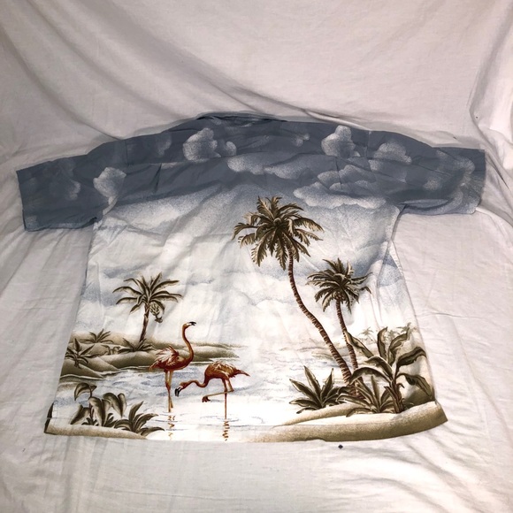 Men's Paradise Shores Tropical All Over Print Short Sleeve Button Up Shirt XL - Picture 4 of 4
